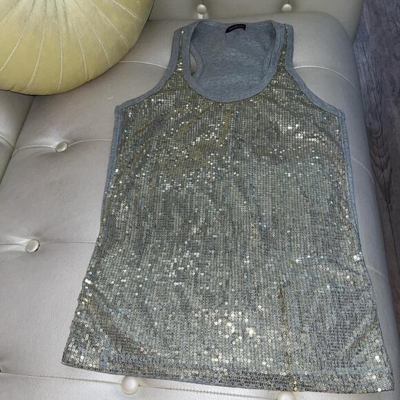 Grey tank with gold sequins - Picture 2 of 3